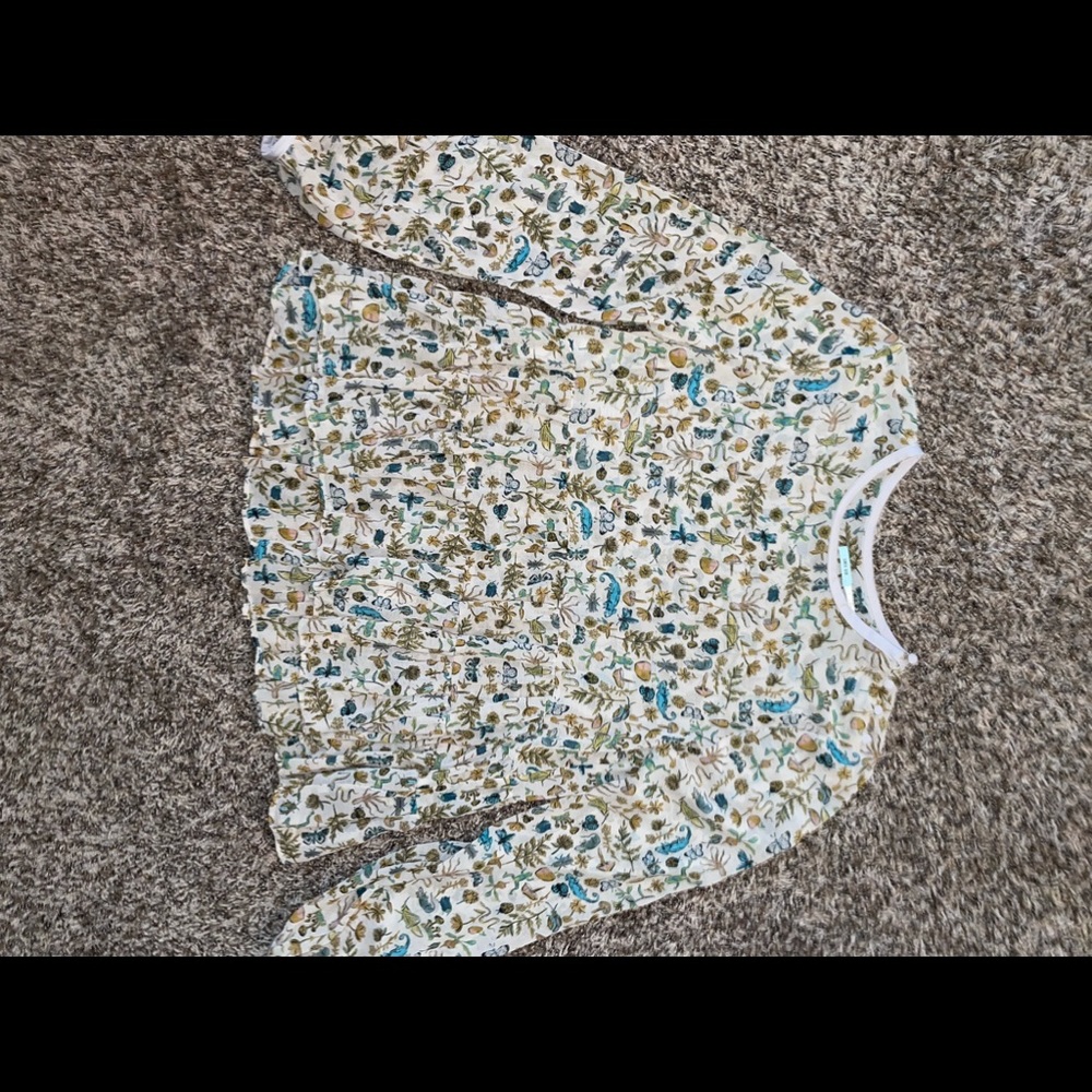 Urban Outfitters Floral Blouse - White and Blue